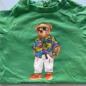 Green Polo Bear Graphic onesie